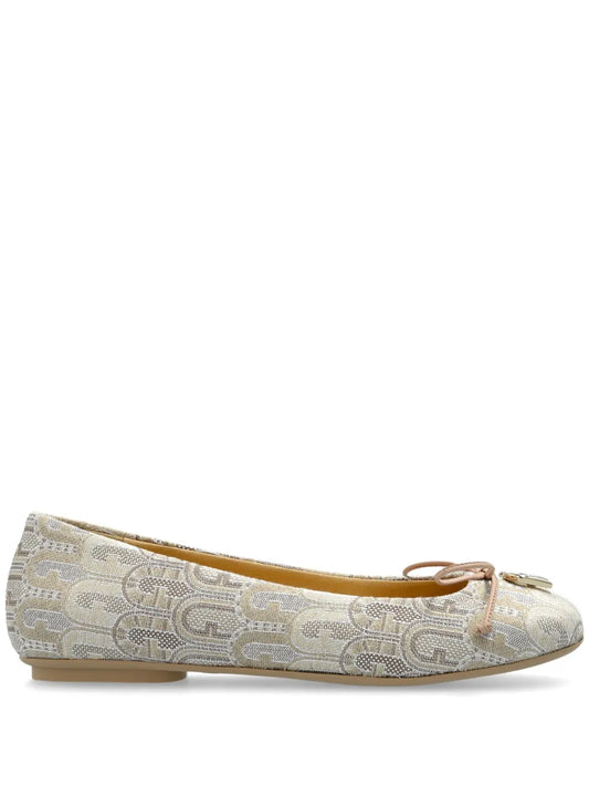 Furla logo-jacquard ballet flats