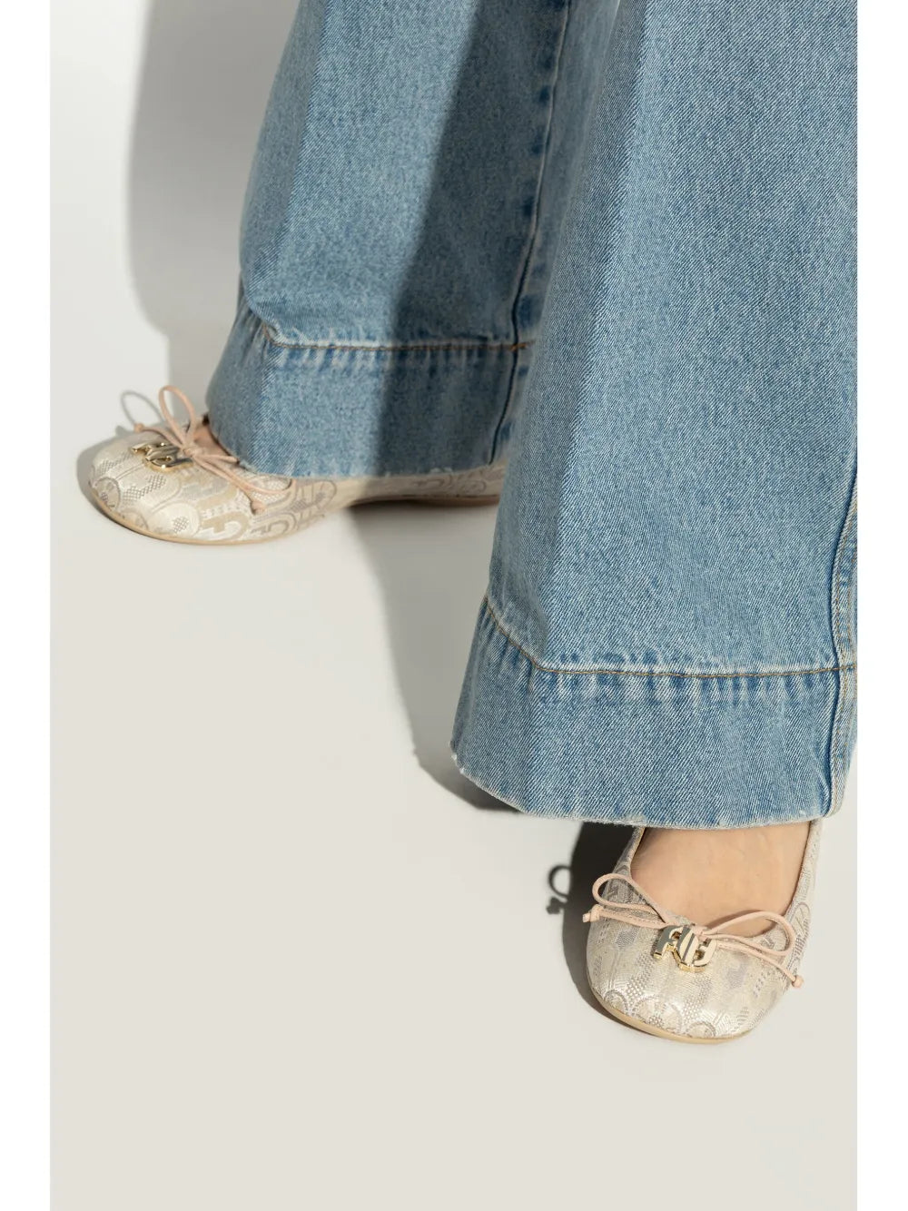 Furla logo-jacquard ballet flats