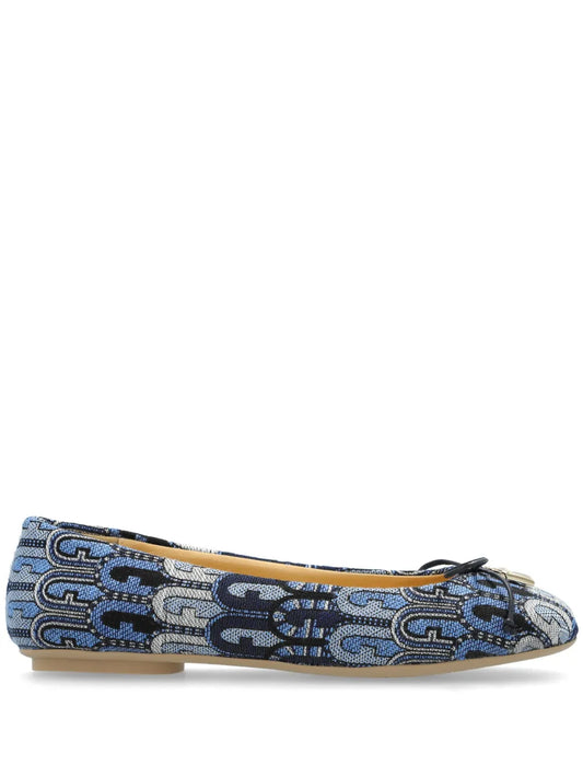 Furla logo-jacquard ballet flats