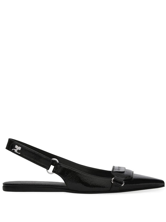 Courrèges Sling Back Racer Vinyl - Courreges - Leather - Black