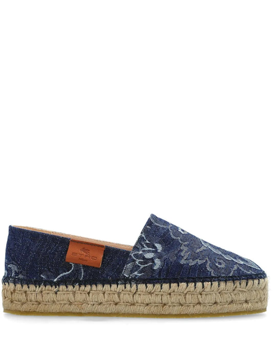 ETRO denim platform espadrilles 