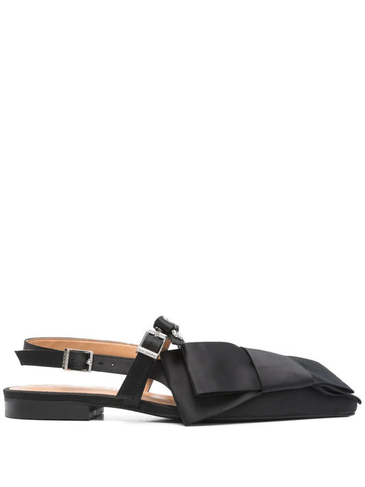 GANNI Big Bow slingback ballerinas