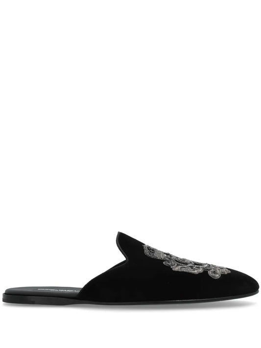 Dolce & Gabbana logo-embroidered slippers