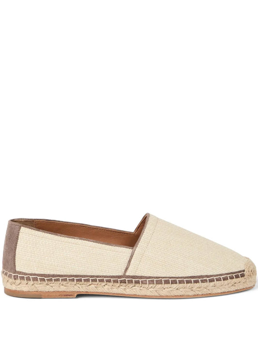 Brunello Cucinelli suede-trim raffia espadrilles