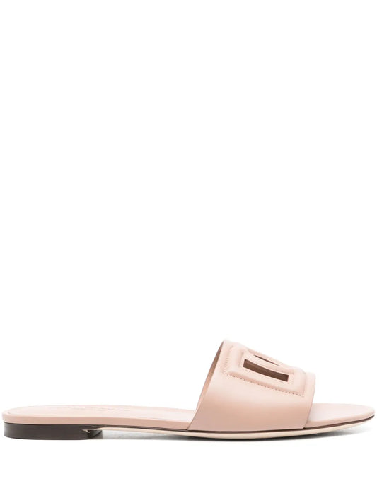 Dolce & Gabbana DG-logo leather slides