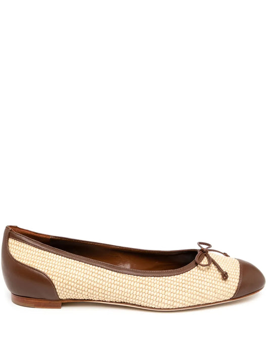 Manolo Blahnik bow detail ballerina shoes