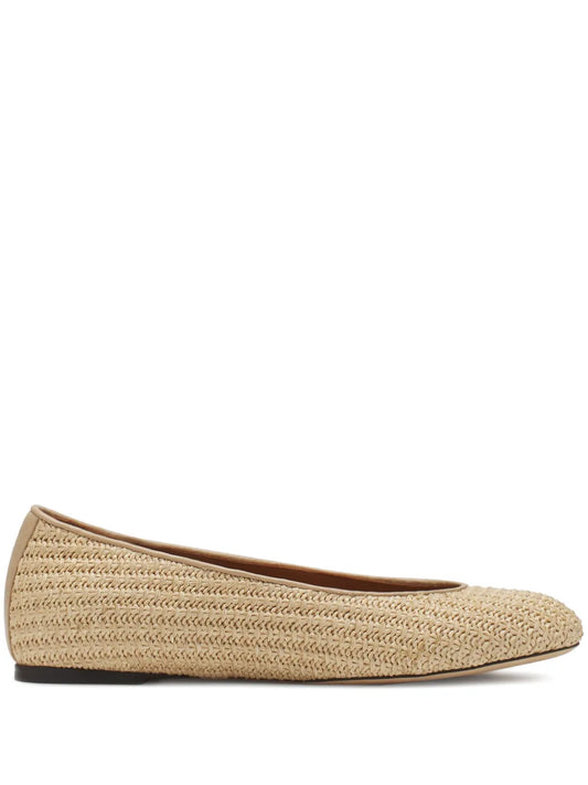 Lanvin raffia ballet flats