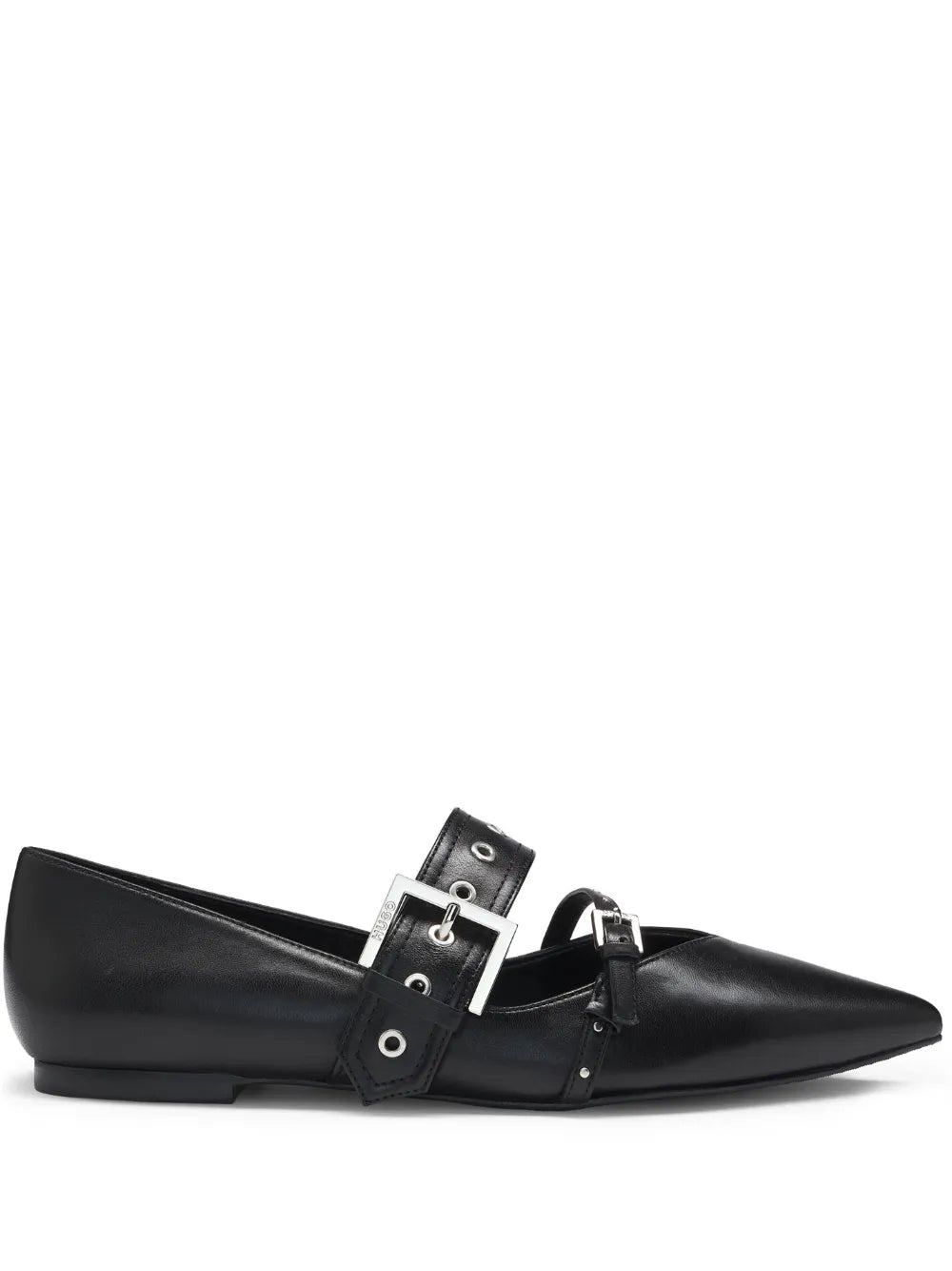 HUGO buckled leather ballet flats