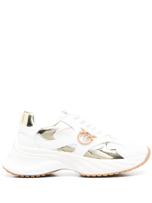 PINKO logo-patch mirror-detailed sneakers