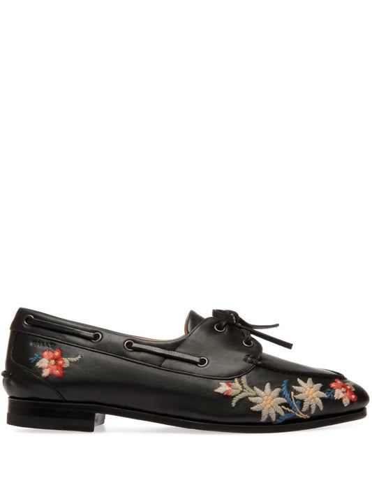 Bally floral-embroidered mocassin