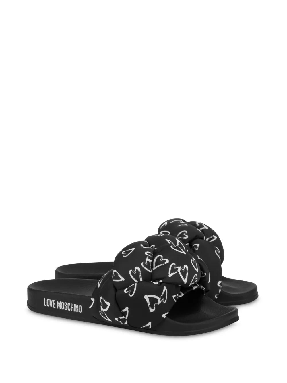 Love Moschino heart-print slides