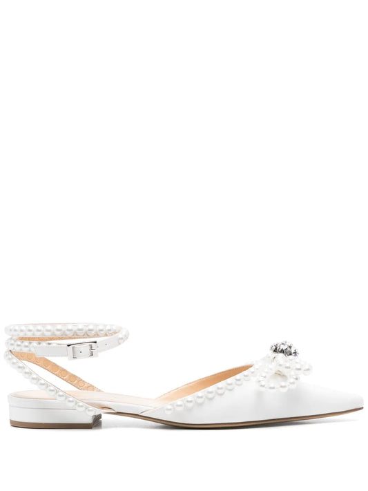 MACH & MACH double-bow satin ballerinas