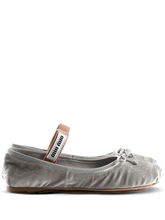 Miu Miu logo-strap ballet flats