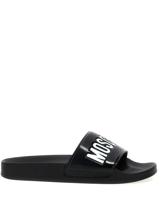 Moschino logo-print slides