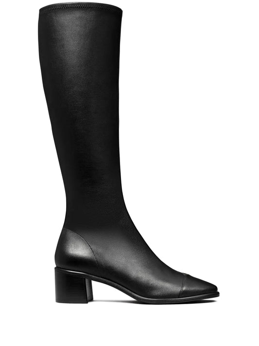 Tory Burch TORY LEATHER CAP-TOE KNEE HIGH BOOT 55MM