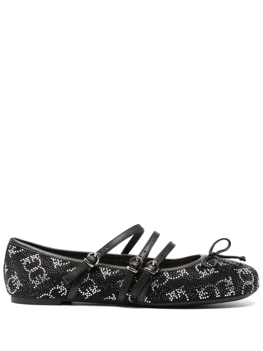 PINKO crystal-embellished ballet flats