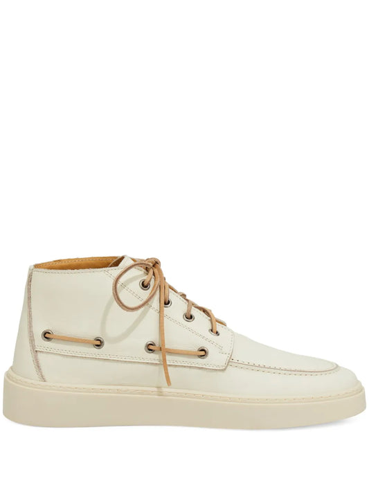Boggi Milano high-top leather boat shoes 