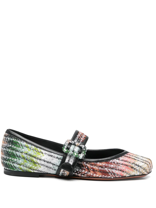 Missoni gradient woven ballerina shoes 