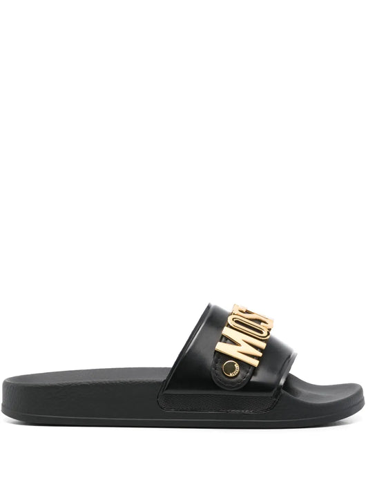 Moschino logo-lettering slides