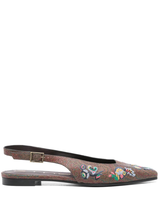 ETRO paisley-embroidered ballet flats