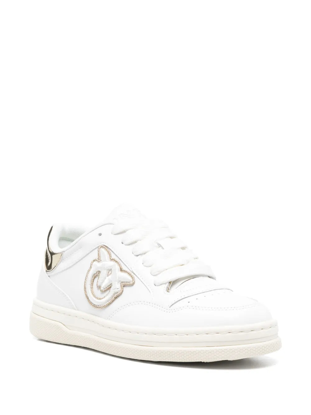PINKO logo-embroidered leather sneakers