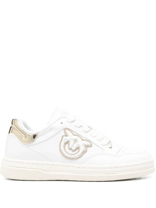 PINKO logo-embroidered leather sneakers