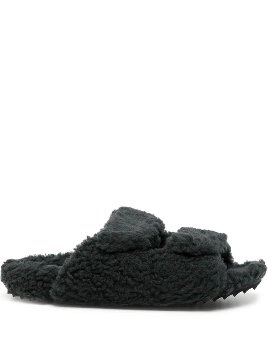 James Perse shearling slides