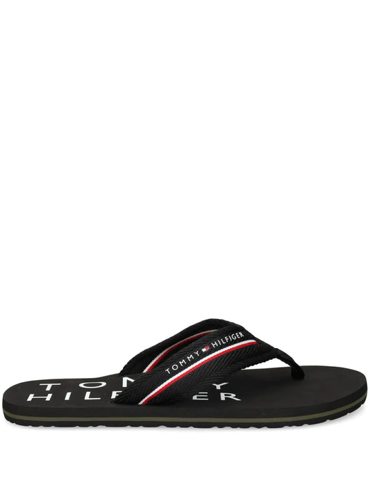 Tommy Hilfiger logo-print flip flops