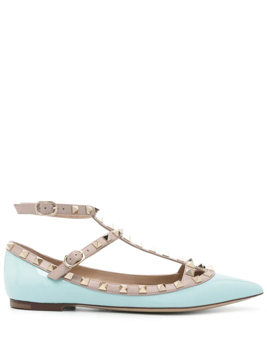Valentino Garavani Rockstud patent-leather ballet flats