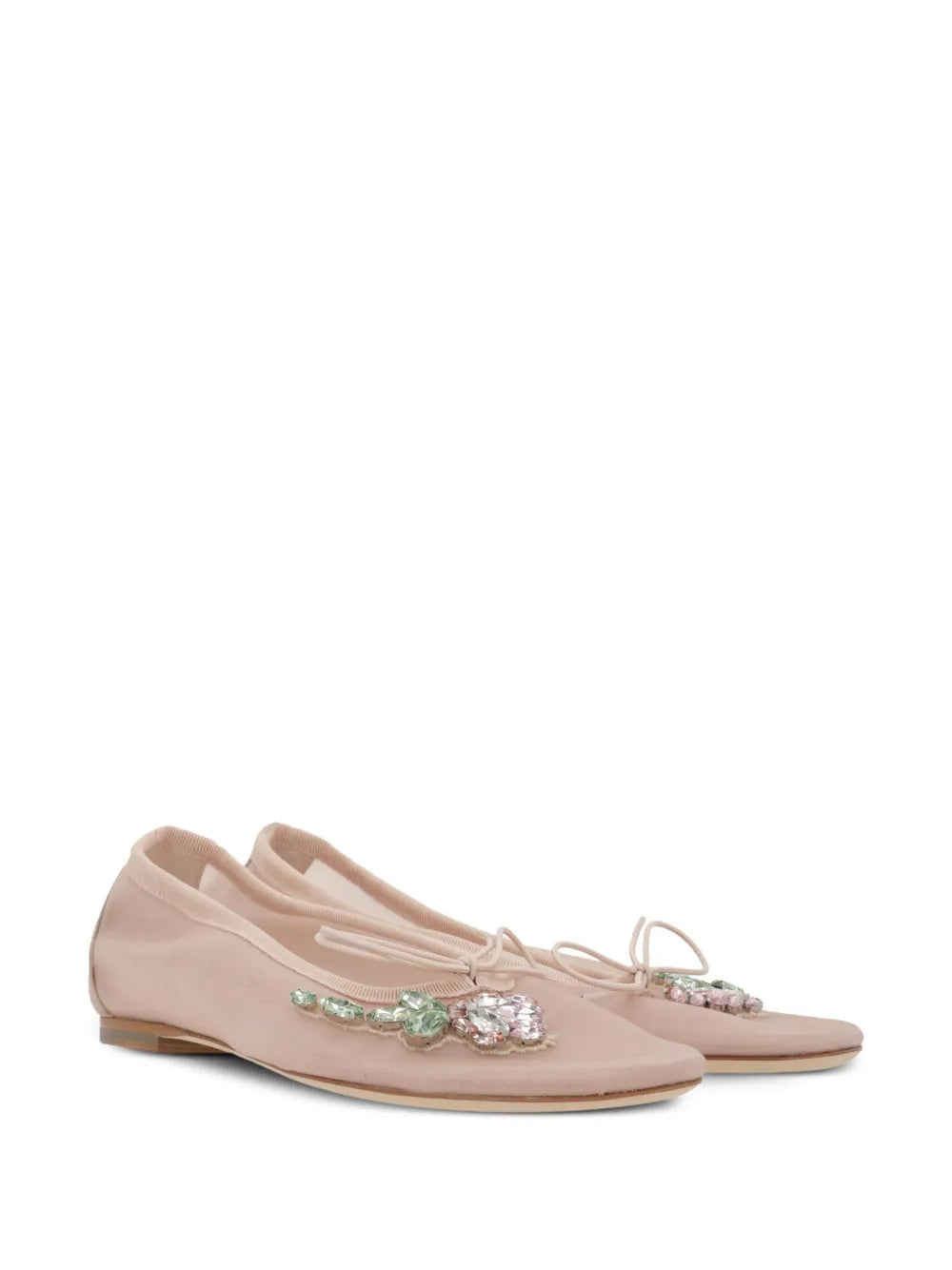 Simone Rocha rhinestone-appliqué mesh ballet flats