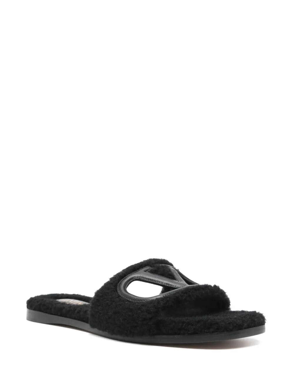 Valentino Garavani VLogo cut-out faux-shearling slides
