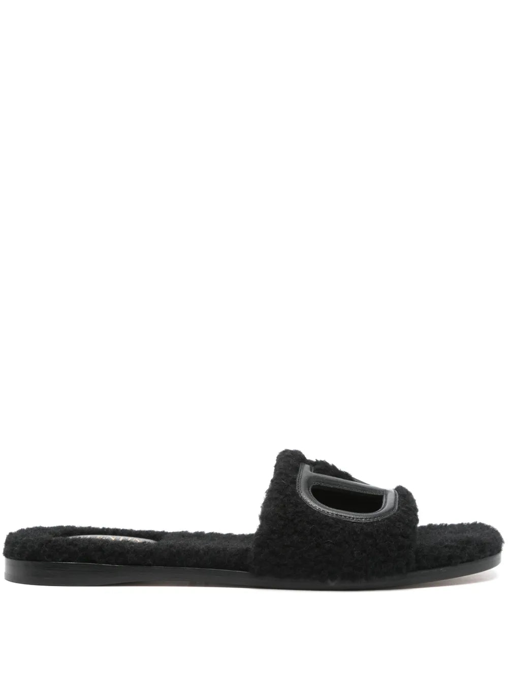 Valentino Garavani VLogo cut-out faux-shearling slides