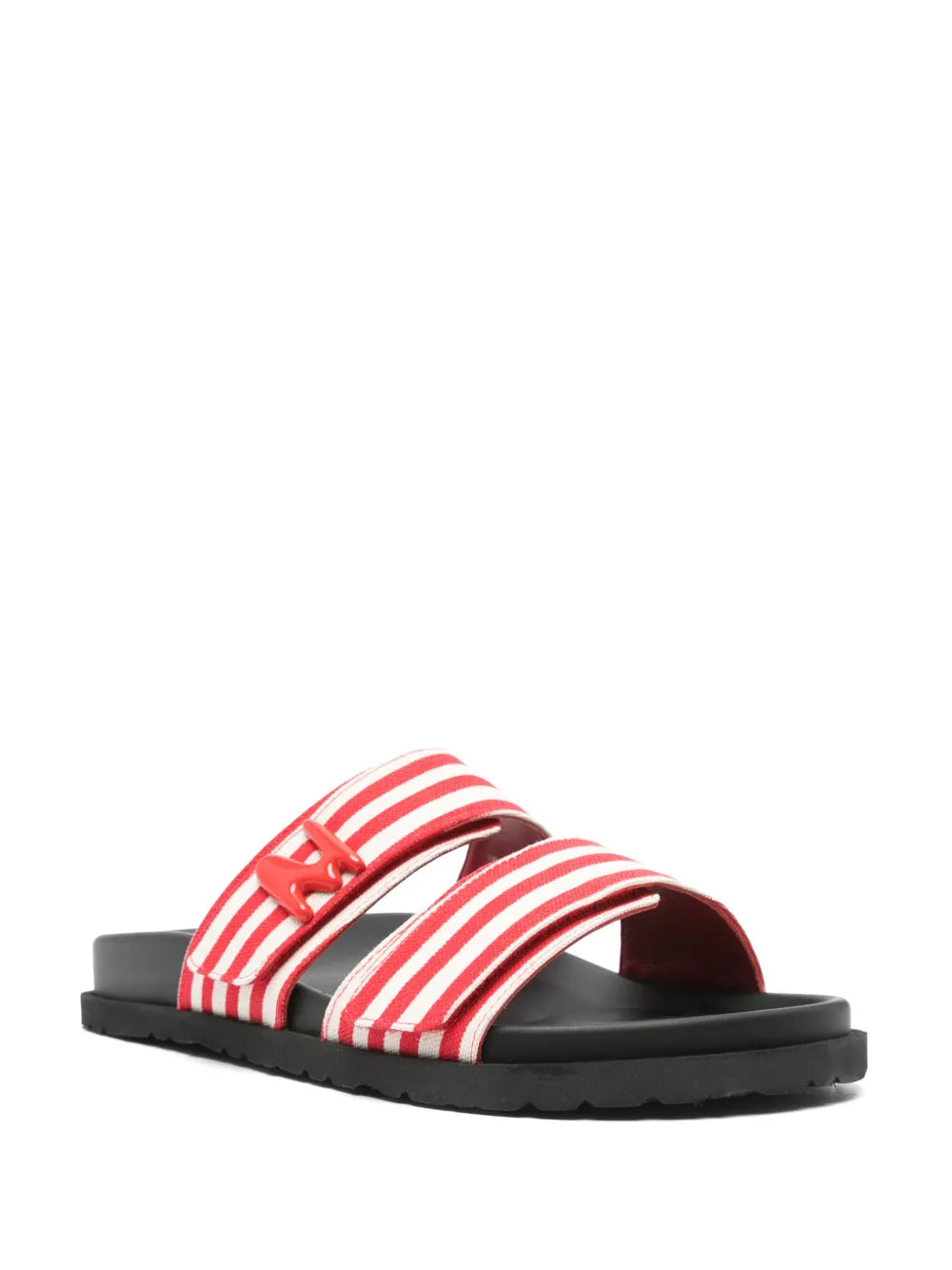 MSGM striped canvas slides