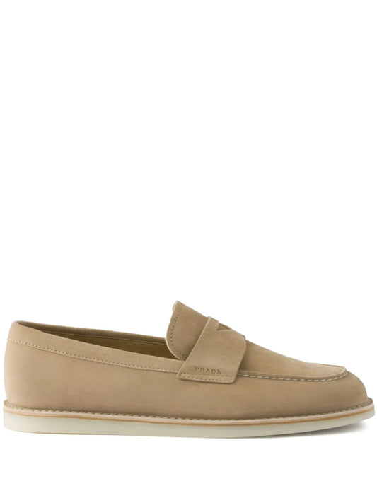 Prada bleached-suede loafers